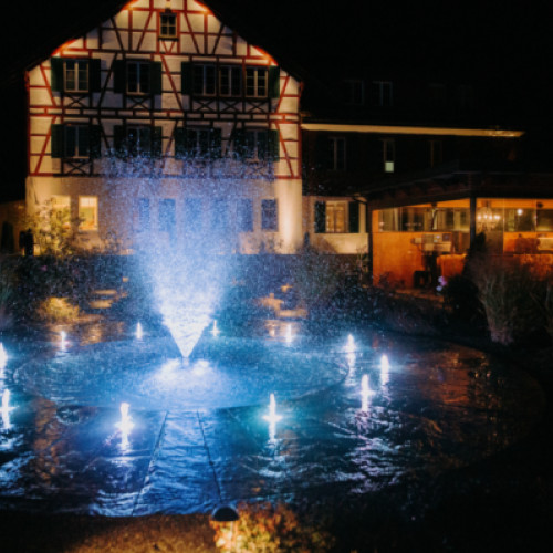 Sunnebad Springbrunnen Beleuchtung